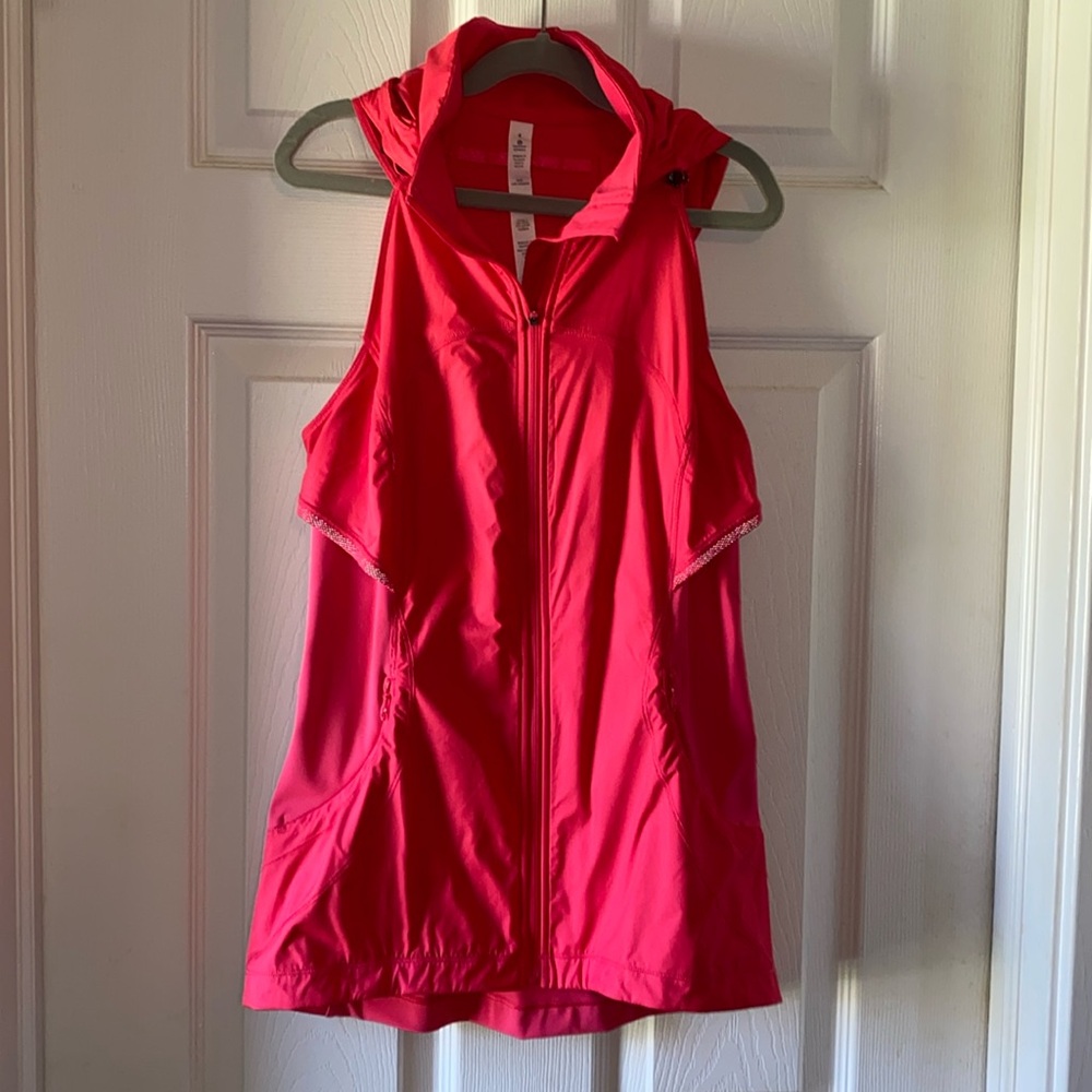lululemon athletica Hot Pink Sleeveless Hooded Zip Vest